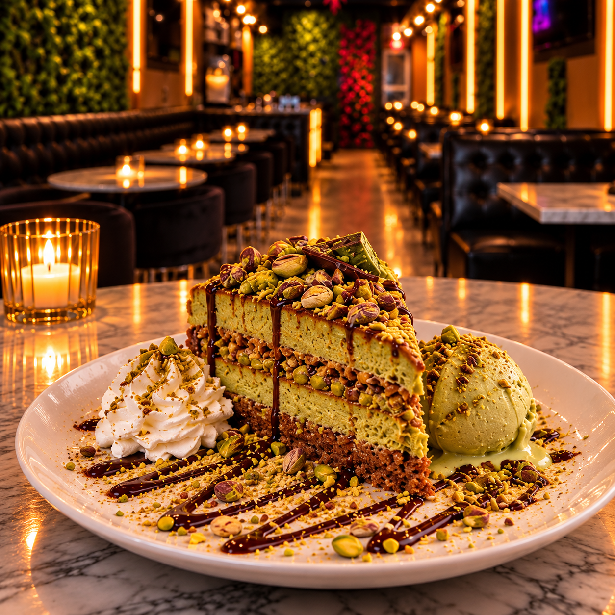 Pistachio Cake at MOOD Brooklyn